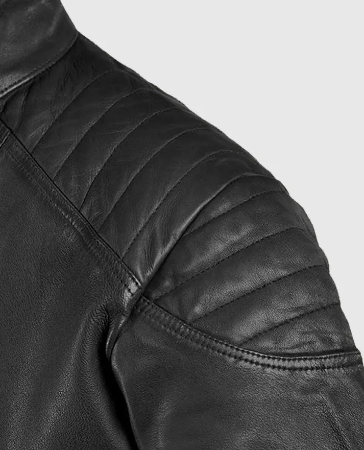 Men's Moto Black Shotgun Leather Jacket