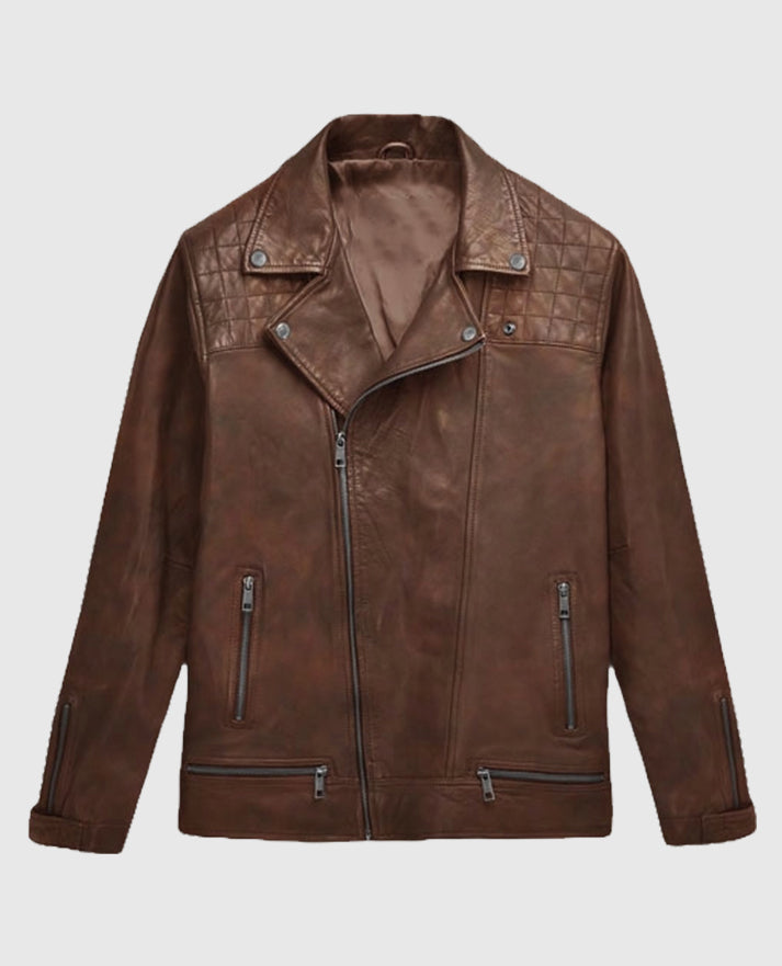 Men's Spanish Brown Ironwood Biker Jacket