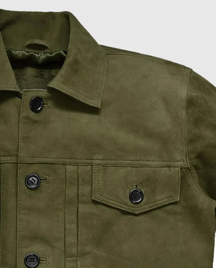 Ryan Reynolds Green Leather Jacket