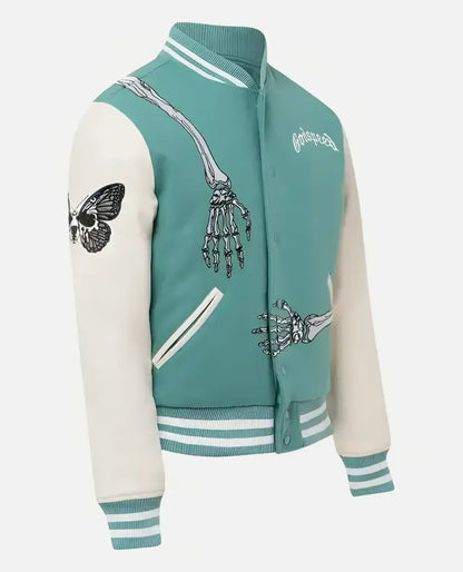 Men's Rod Godspeed Skull Mint Varsity Jacket