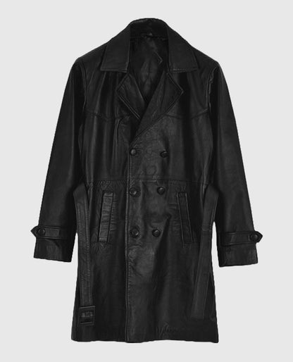 Men's 1970’s Leather Vintage Trench Coat