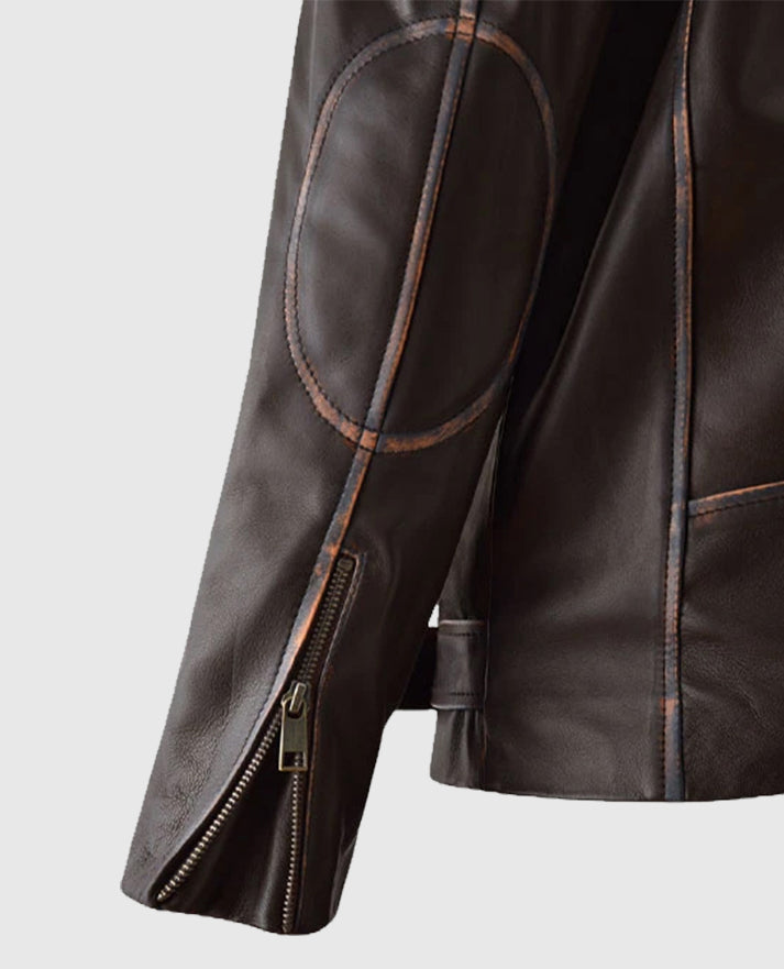 Men's Biker Dark Brown Enforcer Leather Jacket