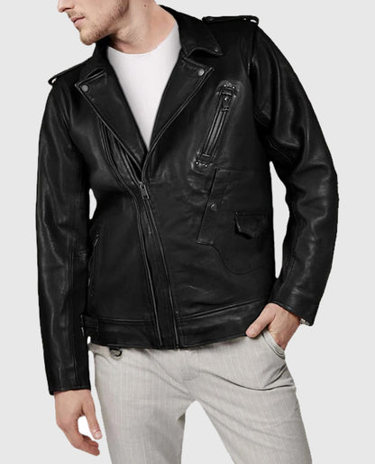 Men's Black Rider Falcon Leather Jacket