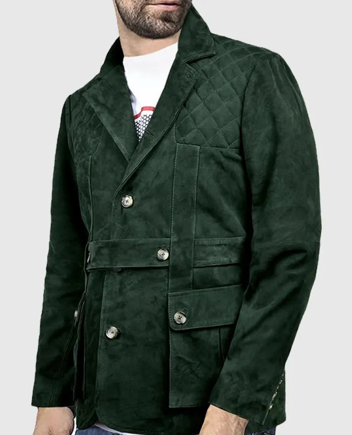 Men's Suede Safari Forest Leather Blazer