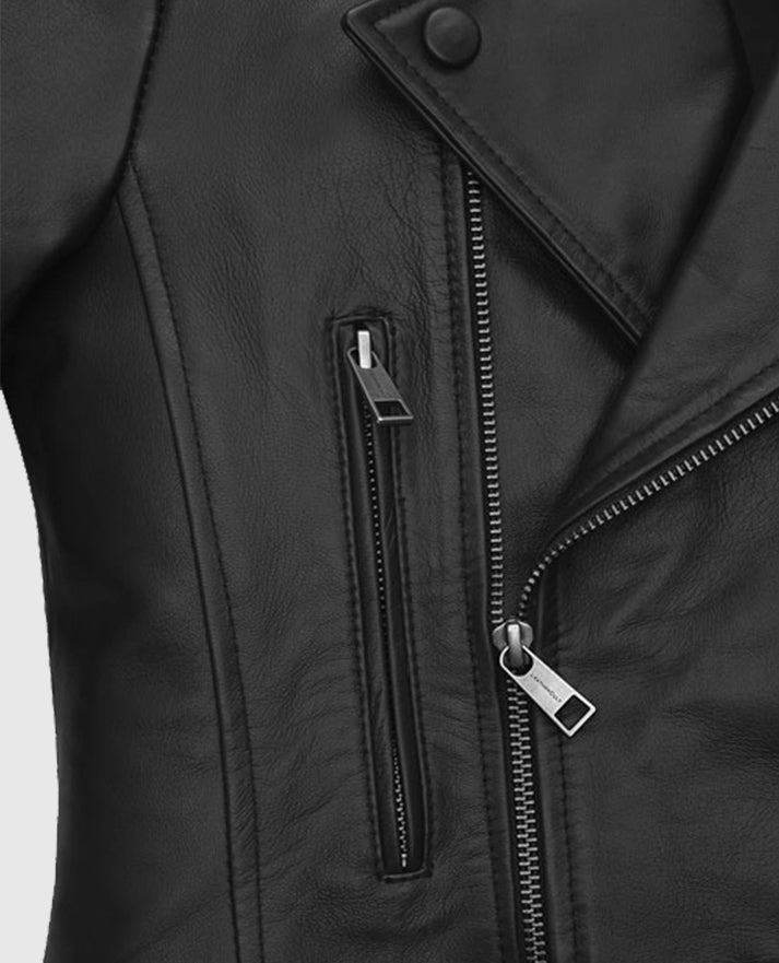 Hailey Baldwin Bieber Black Leather Jacket