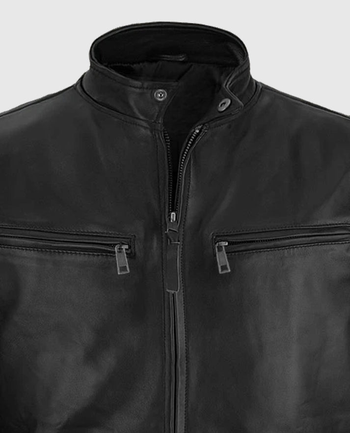 Henry Cavill Black Biker Leather Jacket