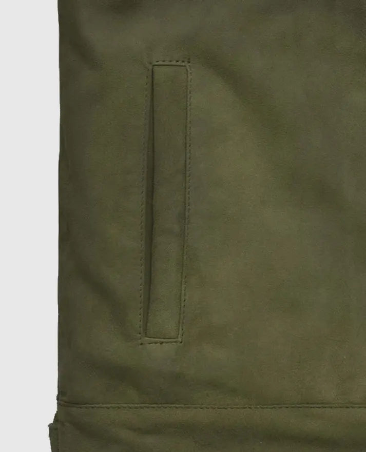 Ryan Reynolds Green Leather Jacket