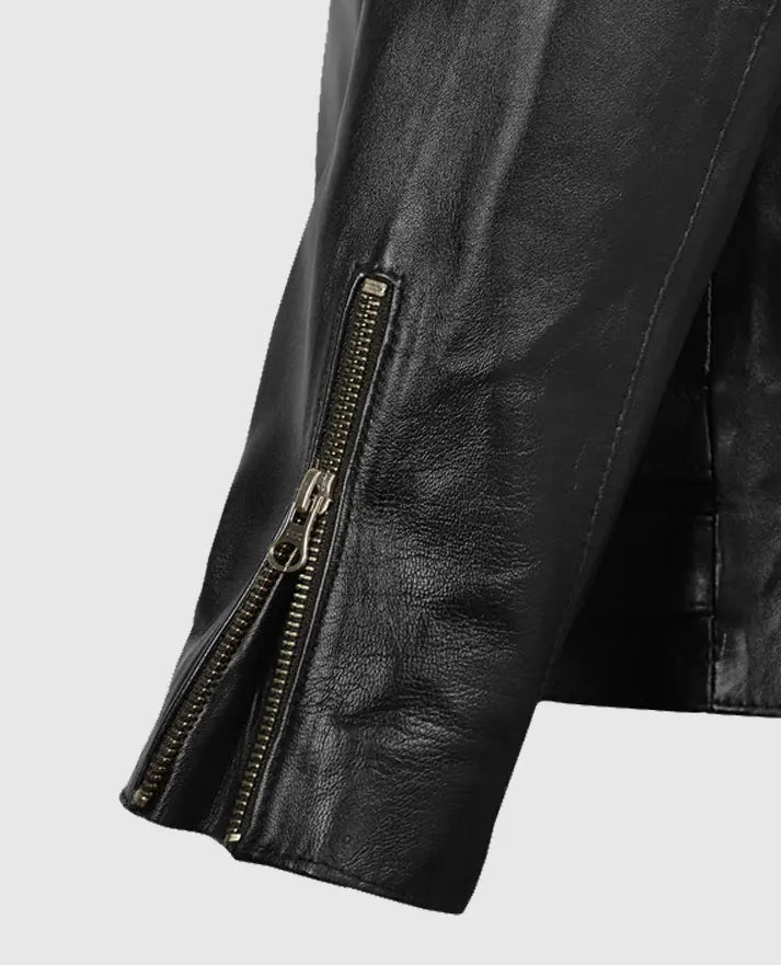 Men's Black Biker Leather Jacket