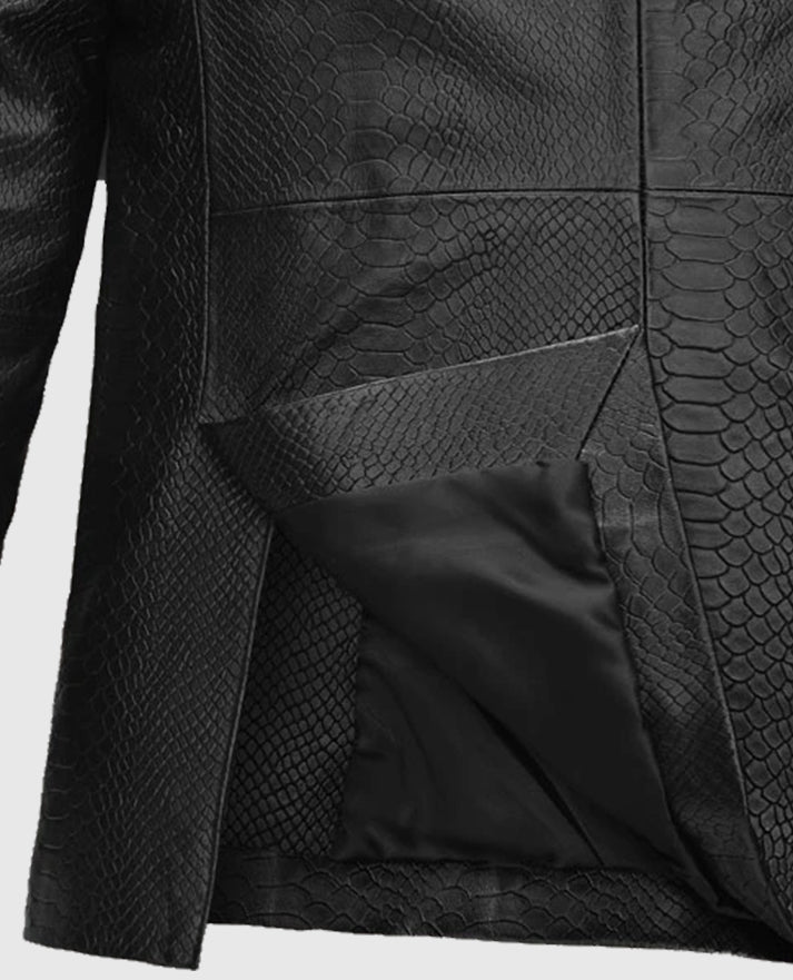 Men's Python Catwalk Black Leather Blazer