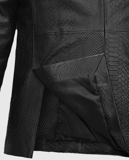 Men's Python Catwalk Black Leather Blazer