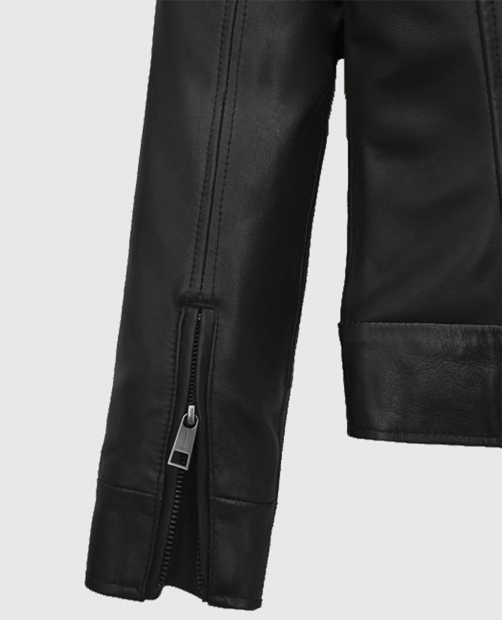 Hailey Baldwin Bieber Black Leather Jacket