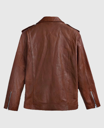 Men's Biker Tan Beast Leather Jacket