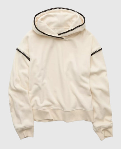 AE Contrast Stitch Cream Hoodie