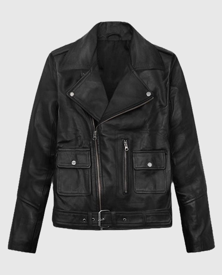 Alicia Vikander Tomb Raider Black Biker Leather Jacket