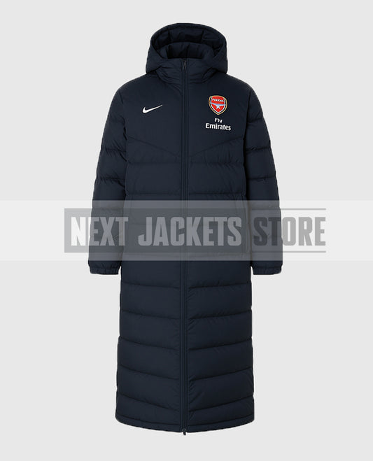Arsene Wenger Long Black Puffer Long Coat