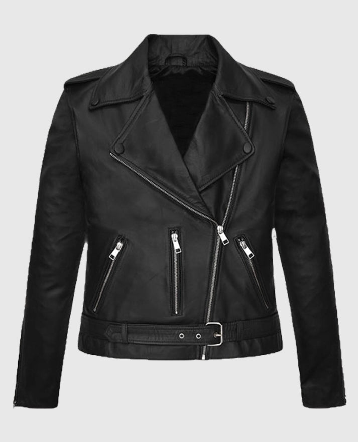 Bella Thorne Black Biker Leather Jacket