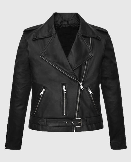 Bella Thorne Black Biker Leather Jacket
