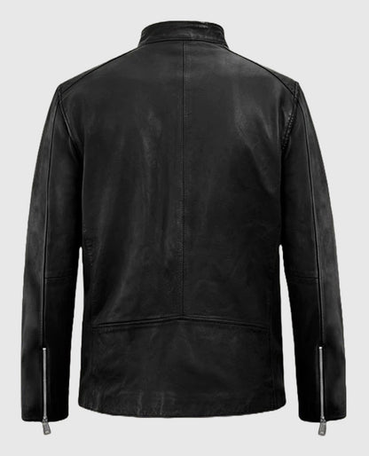 Biker Black Motorad Leather Jacket for Men