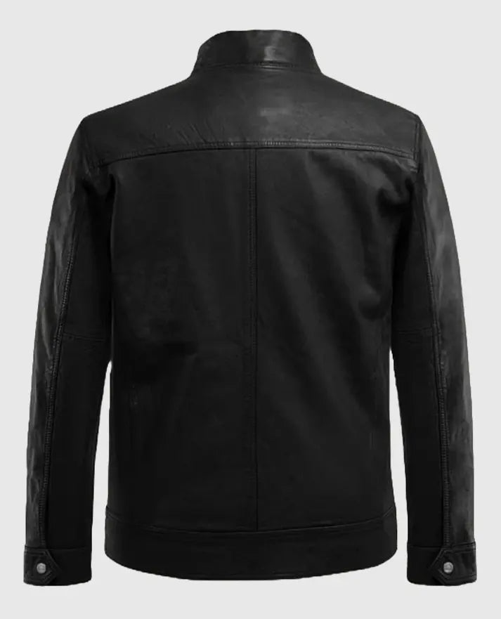 Biker Black Thunder Storm Leather Jacket for Men