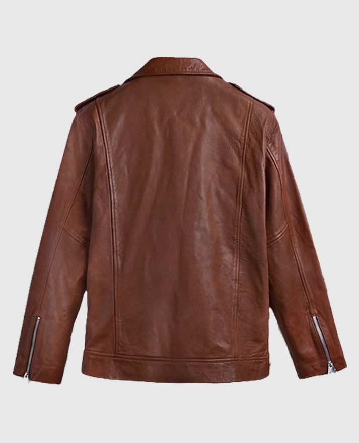 Biker Tan Beast Leather Jacket for Men