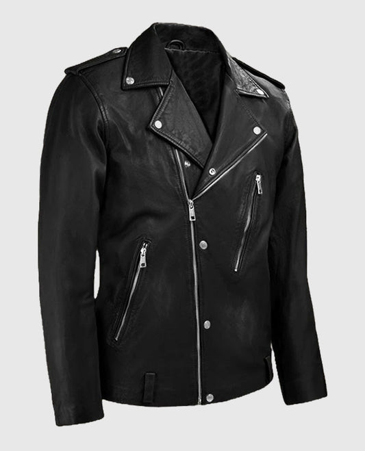 Black Biker Beast Leather Jacket for Men