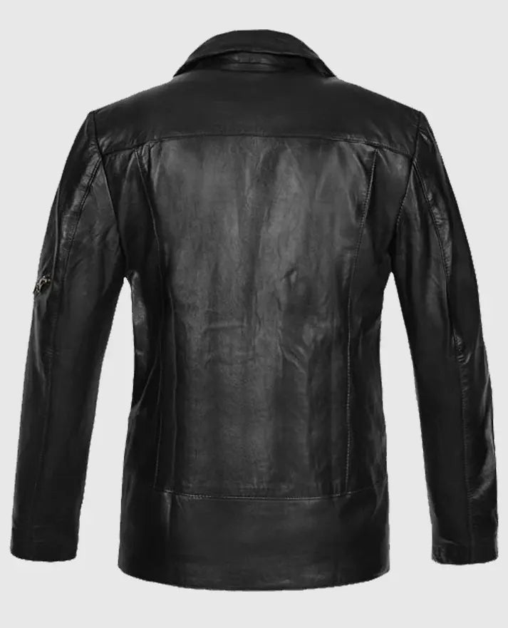 Black Moto Biker Leather Jacket for Men