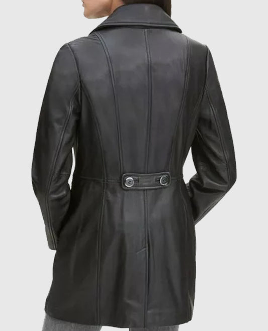 Black Petite Trench Coat for Women
