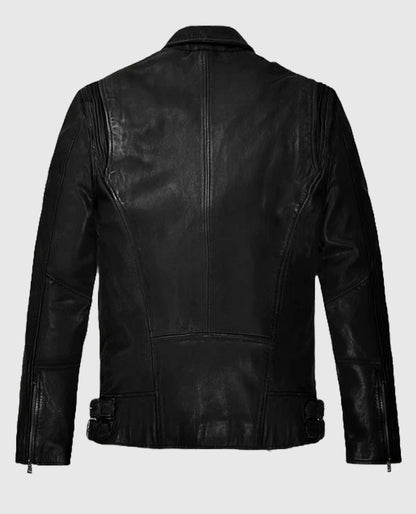 Black Rider Falcon Leather Jacket for Men