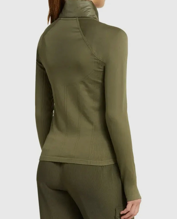 Black Zella Hybrid Green Jacket for Women