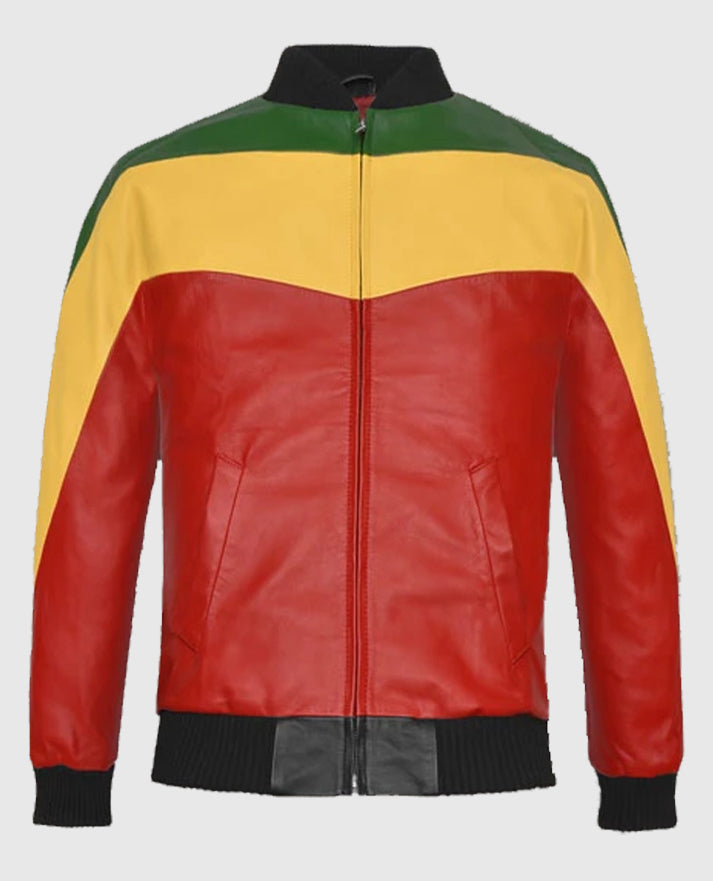 Bob Marley Leather Bomber Jacket
