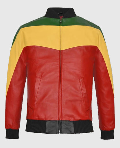 Bob Marley Leather Bomber Jacket