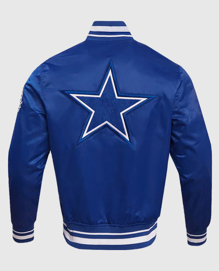 Dallas Cowboys Blue Retro Classic Rib Varsity Jacket