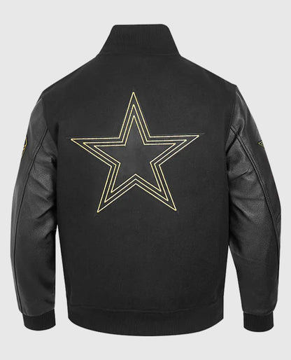 Dallas Cowboys Full-Zip Black And Gold Varsity Jacket