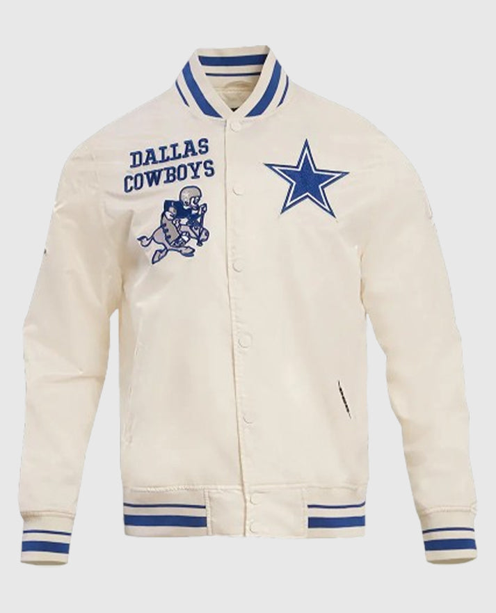 Dallas Cowboys White Retro Classic Rib Jacket