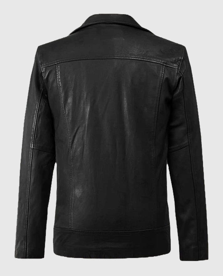 Dauntless Black Biker Leather Jacket For Men