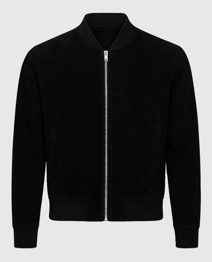 David Beckham Suede Leather Jacket in black color 