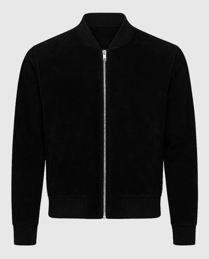 David Beckham Suede Leather Jacket in black color 