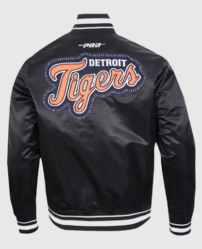 Detroit Tigers Diy Pick Stitch Classic Rib Satin Black Jacket