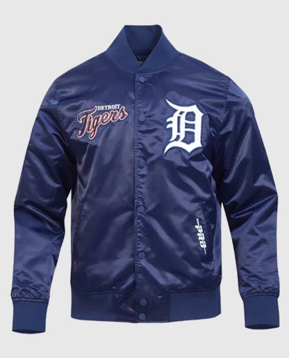 Detroit Tigers Souvenir Blue Satin Jacket