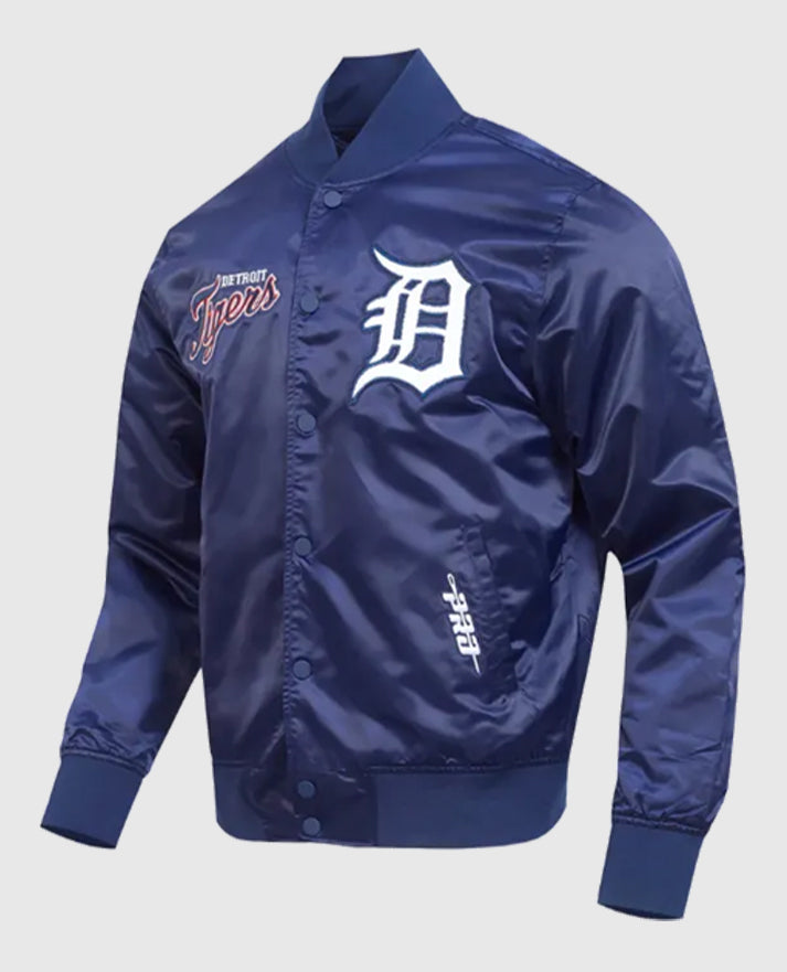 Detroit Tigers Souvenir Satin Navy Blue Jacket