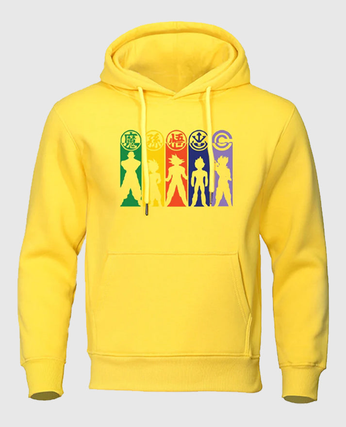 Dragon Ball Amazing Characters Yellow Hoodies
