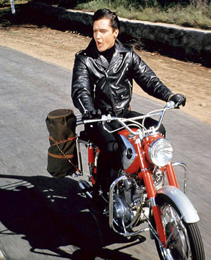 Roustabout Elvis Presley Black Leather Biker Jacket