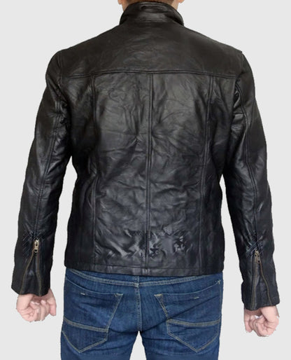 Ethan Hunt Mission Impossible 5 Tom Cruise Black Leather Jacket