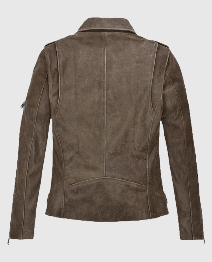 Furious 7 Michelle Rodriguez Suede Leather Jacket