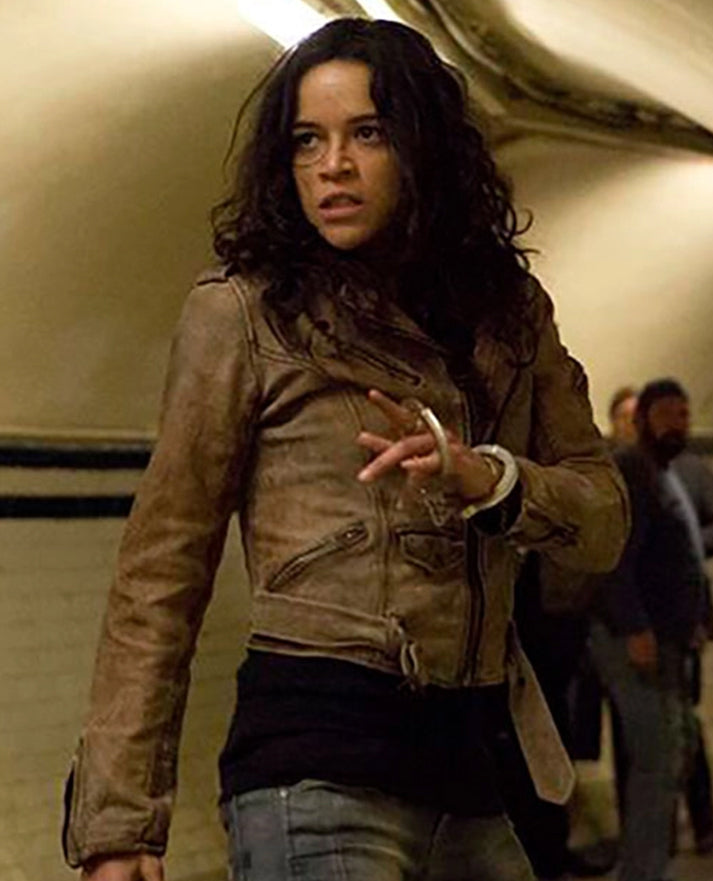 Furious 7 Michelle Rodriguez  Suede Leather Jacket