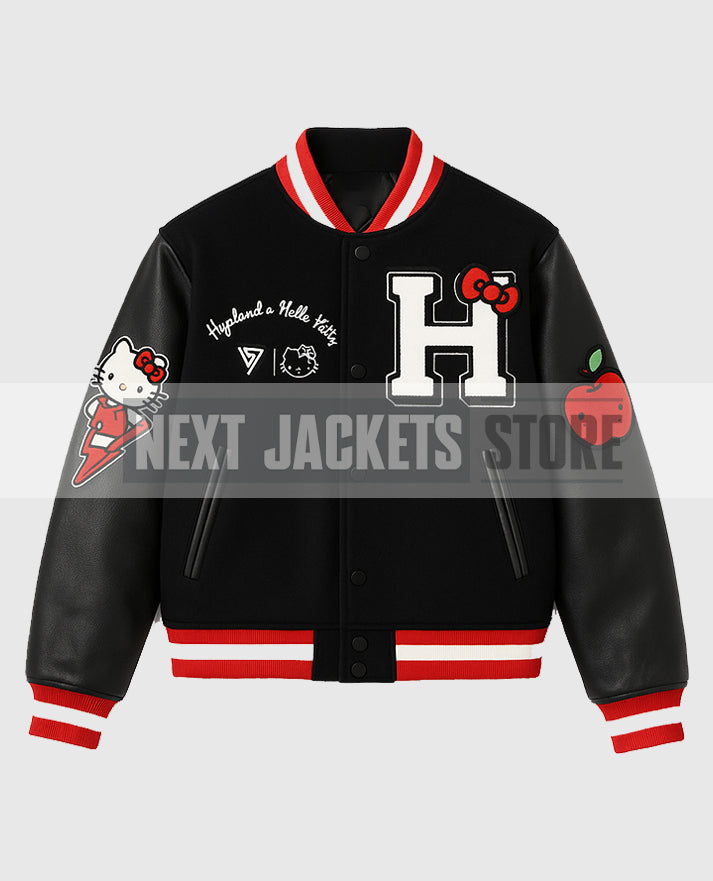 Hello Kitty Black Varsity Jacket