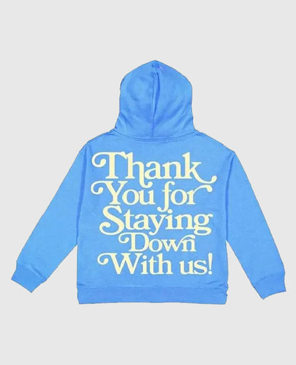 Humble Religion Thank You For Staying Down With Us Blue Hoodie