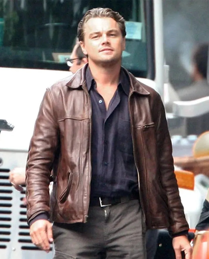 Inception Leonardo DiCaprio Brown Leather Jacket