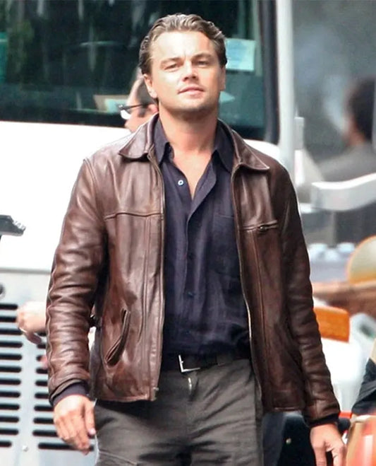 Inception Leonardo DiCaprio Brown Leather Jacket