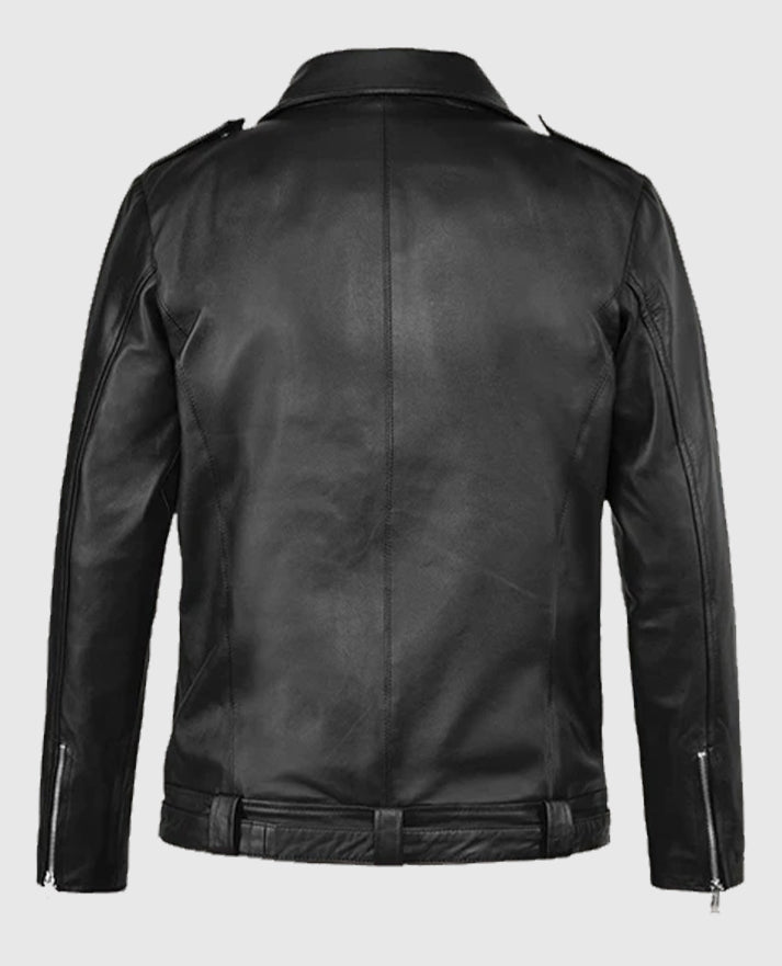Jeffrey Morgan The Walking Dead Black Biker Leather Jacket